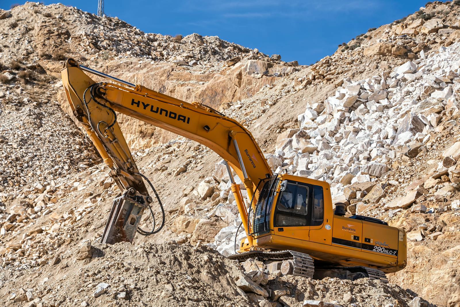 Excavator working on a groundworks site